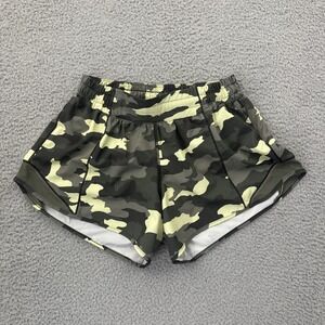 Lululemon Hotty Hot Low Rise Shorts 4" Heritage 365 Camo Green Athletic Women 6